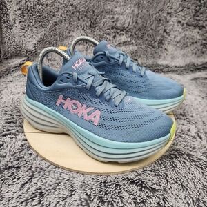 Hoka One One Bondi 8 Shadow Dust Athletic Running Sneakers Women's Size 8 WIDE